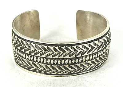 Authentic Native American sterling silver bracelet by Navajo Freddie Maloney