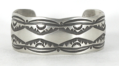 Authentic Native American sterling silver bracelet by Navajo Mary Bill