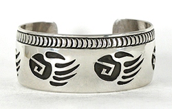 Authentic Native American sterling silver bracelet by Navajo Rosco Scott