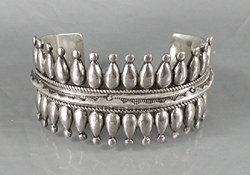 Authentic Native American Sterling Silver Bracelet by Navajo silversmith Leroy Thomas