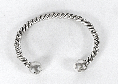 Hand made Native American Indian Jewelry; Navajo Sterling Silver twist bracelet