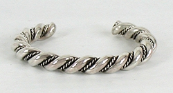Authentic Sterling Silver Navajo Classic Horse Whisperer Twist Bracelets by Benny and Elaine Tahe