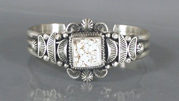 Authentic Native American Sterling Silver Dry Creek Turquoise Bracelet by Navajo Randy Boyd