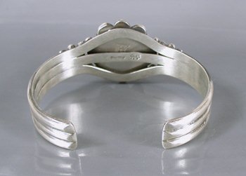 Authentic Native American Sterling Silver Dry Creek Turquoise Bracelet by Navajo Randy Boyd