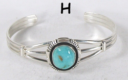 Authentic Native American sterling silver Royston Turquoise bracelet by Navajo Eric Delgarito