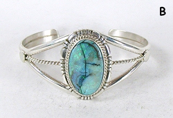 Authentic Native American sterling silver Sterling Opal  Bracelet by Navajo Marie Bahe