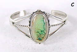 Authentic Native American sterling silver Sterling Opal  Bracelet by Navajo Marie Bahe