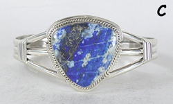 Authentic Native American sterling silver Lapis Lazuli  Bracelet by Navajo Larson Lee