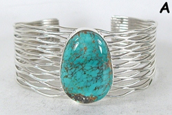 Authentic Native American sterling silver Turquoise  Bracelet by Navajo Murphy Platero