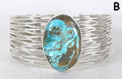 Authentic Native American sterling silver Turquoise  Bracelet by Navajo Murphy Platero