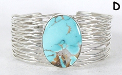 Authentic Native American sterling silver Turquoise  Bracelet by Navajo Murphy Platero