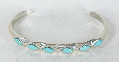 Authentic Native American sterling silver Turquoise  Bracelet by Zuni Bernard Cachini Jr.