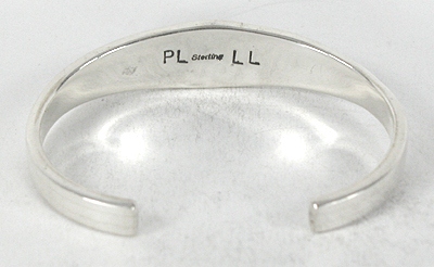 Authentic Native American Sterling Silver and inlay Bracelet by Navajo artisans Patrick and Laura Lincoln