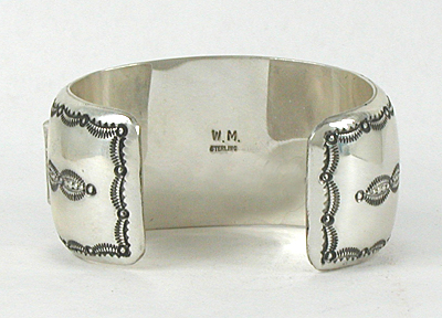 Authentic Native American sterling silver and Kingman Turquoise Bracelet by Navajo Wilbur Musket