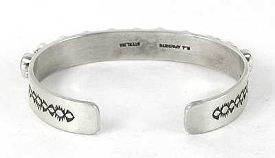 Authentic Native American sterling silver and Coral Bracelet by Navajo Raymond Apachito