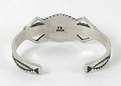 Authentic Native American sterling silver and Coral Bracelet by Navajo Fred Brown