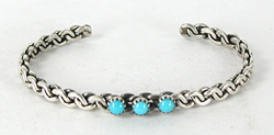 sterling silver and turquoise twist bracelet size 5 7/8