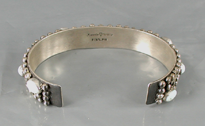 Authentic Native American sterling silver and turquoise Bracelet by Navajo Ronnie Willie size 6 3/4