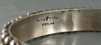 Authentic Native American sterling silver and turquoise Bracelet by Navajo Ronnie Willie size 6 1/2