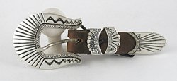 Authentic Native American Ranger Buckle Set of and Sterling Silver Sterling silver by Navajo Lee Charley