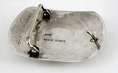 Authentic Native American Sterling silver and Turquoise belt buckle by Navajo Rosco Scott