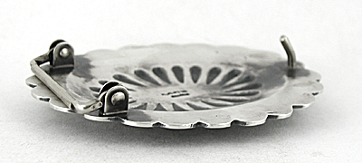 Authentic Native American Sterling silver and Turquoise belt buckle by Navajo Martha Cayantineto