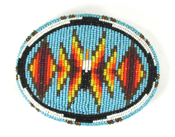 Authentic Native American hand-beaded Lakota Belt Buckle