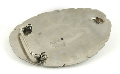 Authentic Native American Turtle Medicine Wheels belt buckle of nickel silver, brass and alabaster by Lakota artisan Mitchell Zephier