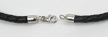 braided leather choker for pendant
