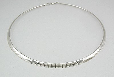 Sterling Silver Omega Dome Necklace