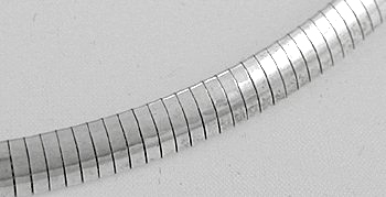 Sterling Silver Omega Dome Necklace