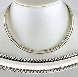 Authentic Native American Sterling Silver necklace collar or neck bar by Navajo silversmith Verna Tahe