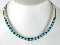 Authentic Native American Sterling Silver necklace collar or neck bar by Navajo silversmith Verna Tahe