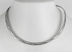 Sterling Silver Stamped Collar Necklace