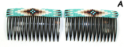 Authentic Native American hand beaded Hair Combs by Navajo artisan Jacklyn Cleveland