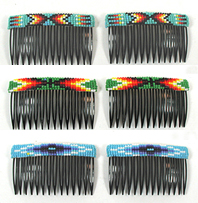 Authentic Native American hand beaded Hair Combs by Navajo artisan Jacklyn Cleveland