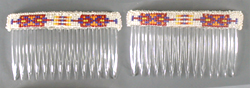 Authentic Native American hand beaded Hair Combs by Oglala Lakota artisans on the Pine Ridge reservation in South Dakota