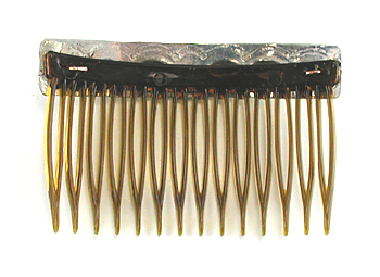 Authentic Native American Hair Combs of turquoise and stamped and repousse Sterling Silver by Navajo artisan Jenny Blackgoat