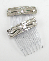 sterling silver  repousse Hair Combs