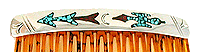 Sterling Silver Navajo Stamped with Turquoise Barrette