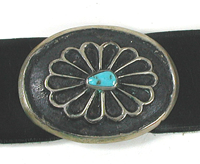 new old stock heavy Cast sterling silver and turquoise concho belt 42 inches long with 9 conchos