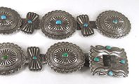 Navajo sterling silver concho belt