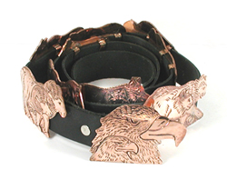 new old stock heavy Cast sterling silver and turquoise concho belt 42 inches long with 9 conchos