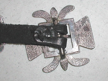 Vintage concho belt with sand cast buckle