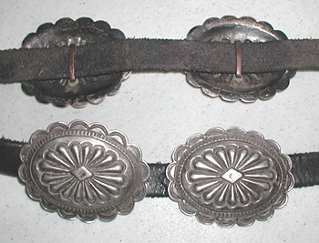 Vintage concho belt with sand cast buckle