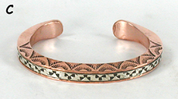 Copper with sterling silver overlay Bracelet by Navajo silversmith Jordan Gene