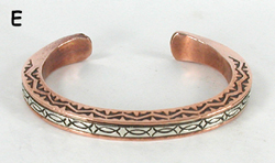 Copper with sterling silver overlay Bracelet by Navajo silversmith Jordan Gene