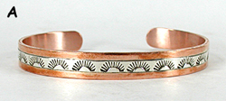 Copper with sterling silver overlay Bracelet by Navajo silversmith Jordan Gene