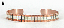 Copper with sterling silver overlay Bracelet by Navajo silversmith Jordan Gene