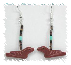 Navajo pipestone bird fetish earrings